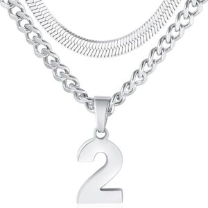 stainless steel athlete number necklace