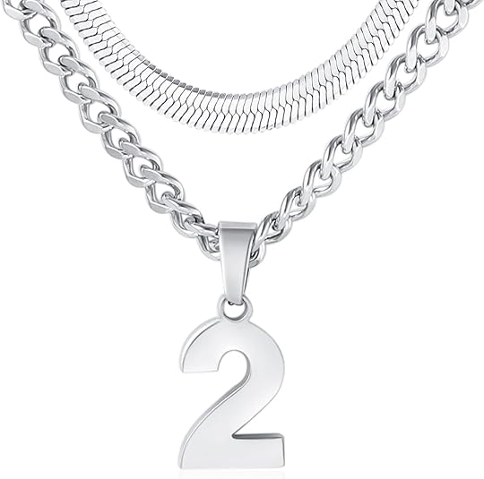stainless steel athlete number necklace